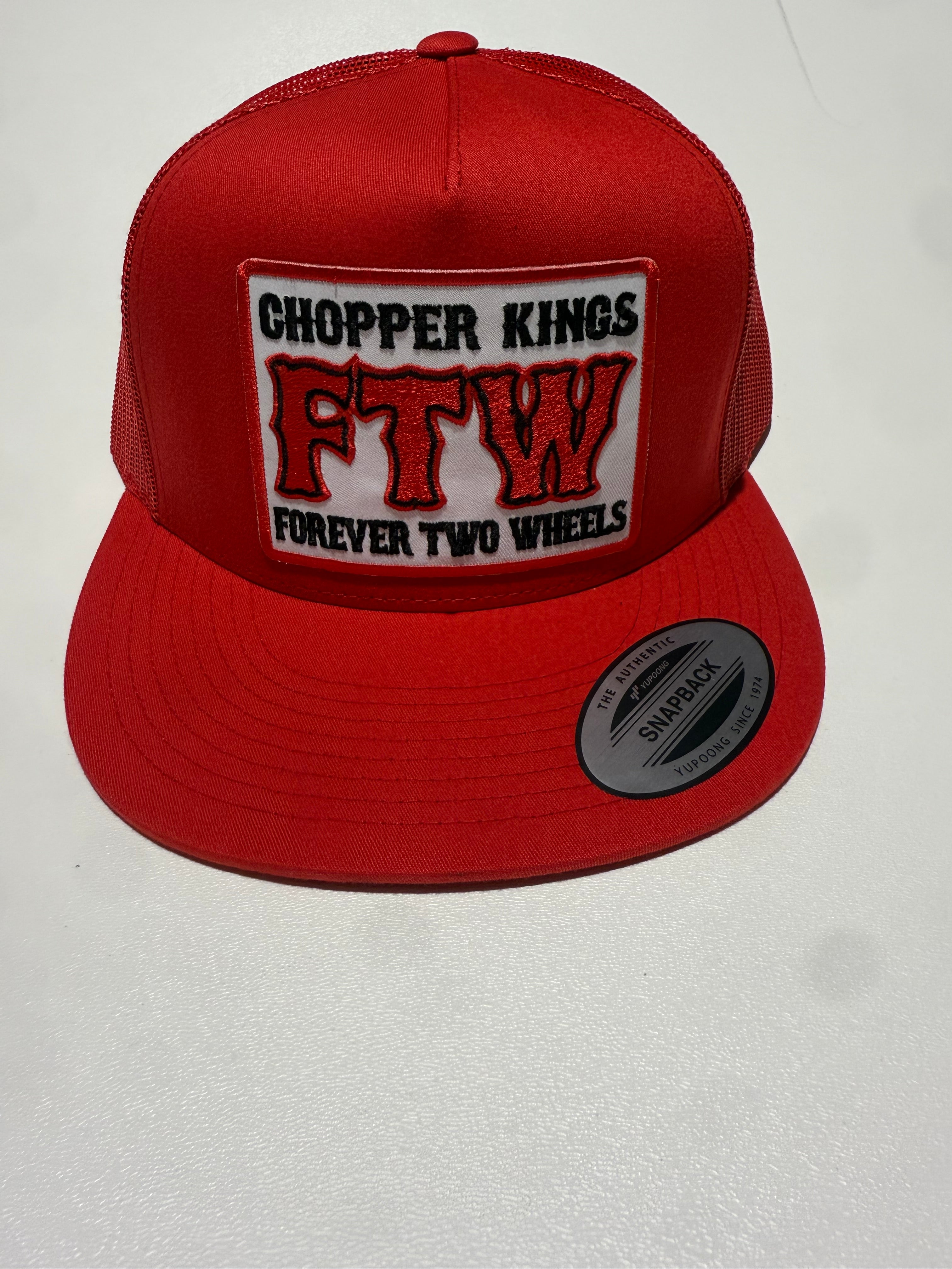 Red cap with a patch on a white background